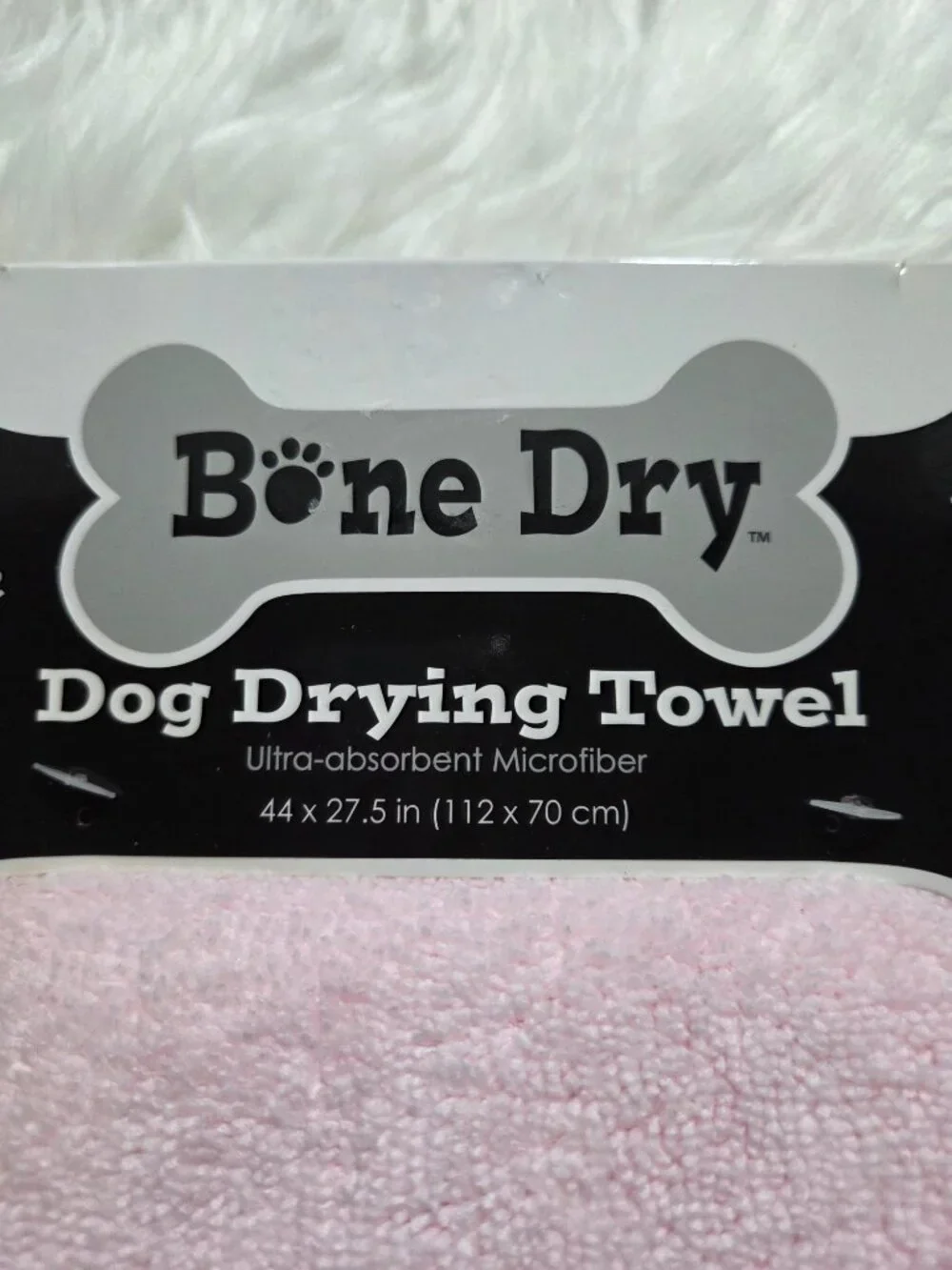 Bone Dry Pale Pink Dog Drying Towel